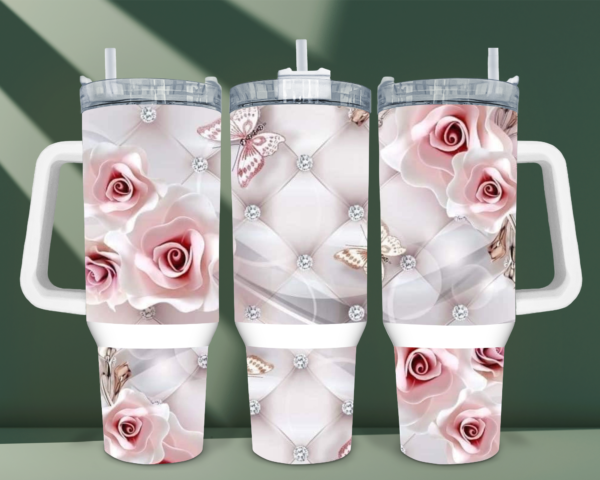 Light Pink Rose Tumbler