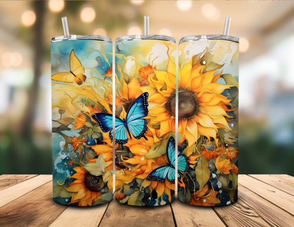 Sunflower With Butterfly Tumbler